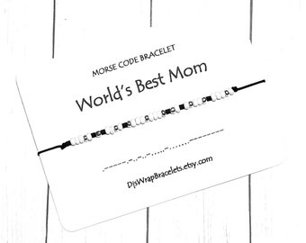 WORLDS BEST MOM Morse Code Bracelet, Mothers Day Gift, Birthday Gift, Valentines Day Gift, Christmas Gift, Gift for Her, Handmade Jewlery
