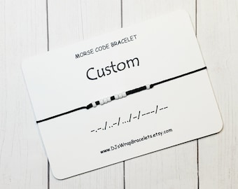 Custom Morse Code Bracelet, Personalized Morse Code Jewelry, Friendship Bracelet, Boyfriend Girlfriend Gift, Custom Name Bracelet