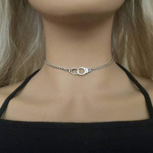 Handschellen Choker Halskette, Kette Choker, Charm Choker