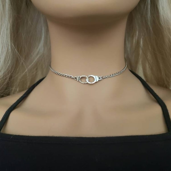 Collier Choker menotté, Choker de chaîne, Choker de charme