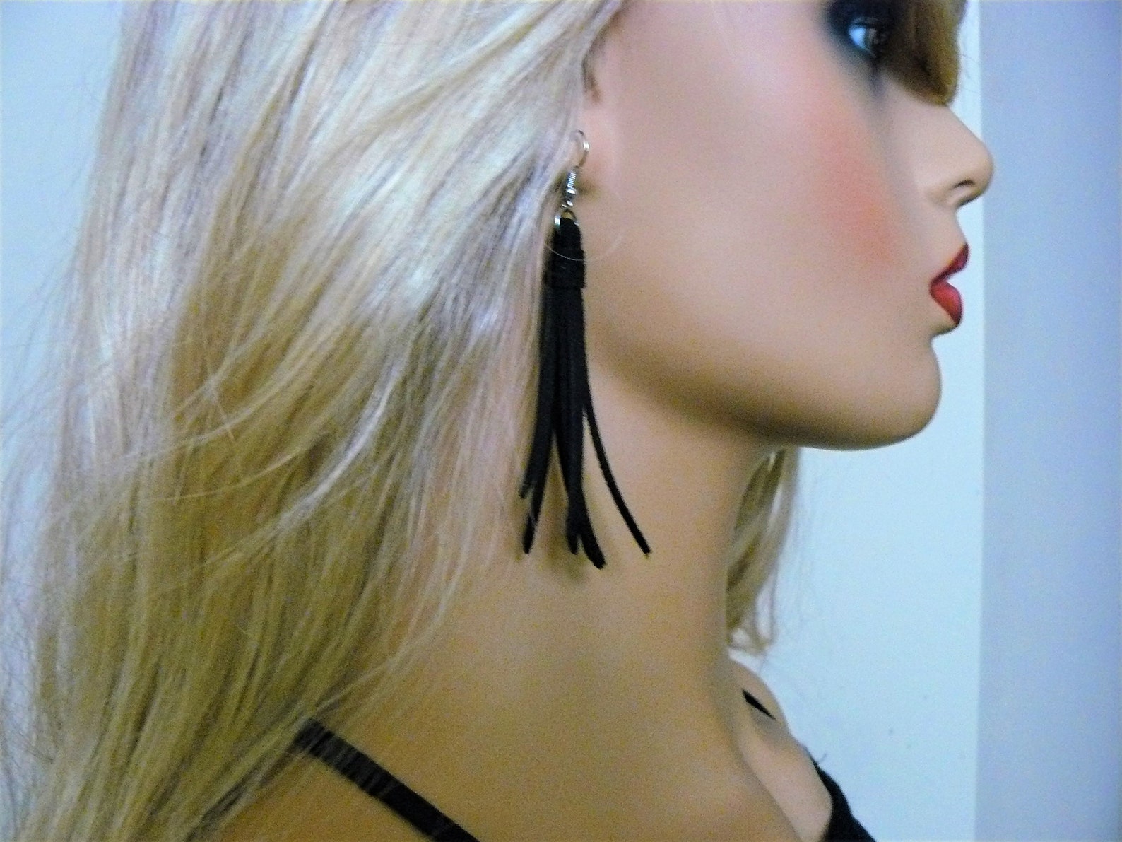 Leather Fringe Boho Earrings - Etsy