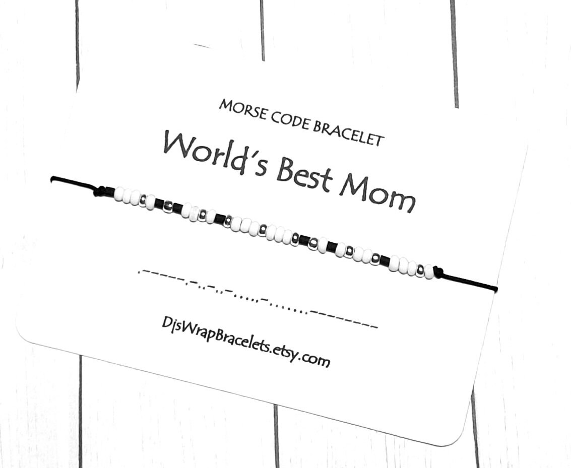 WORLDS BEST MOM Morse Code Bracelet, Mothers Day Gift, Birthday Gift ...