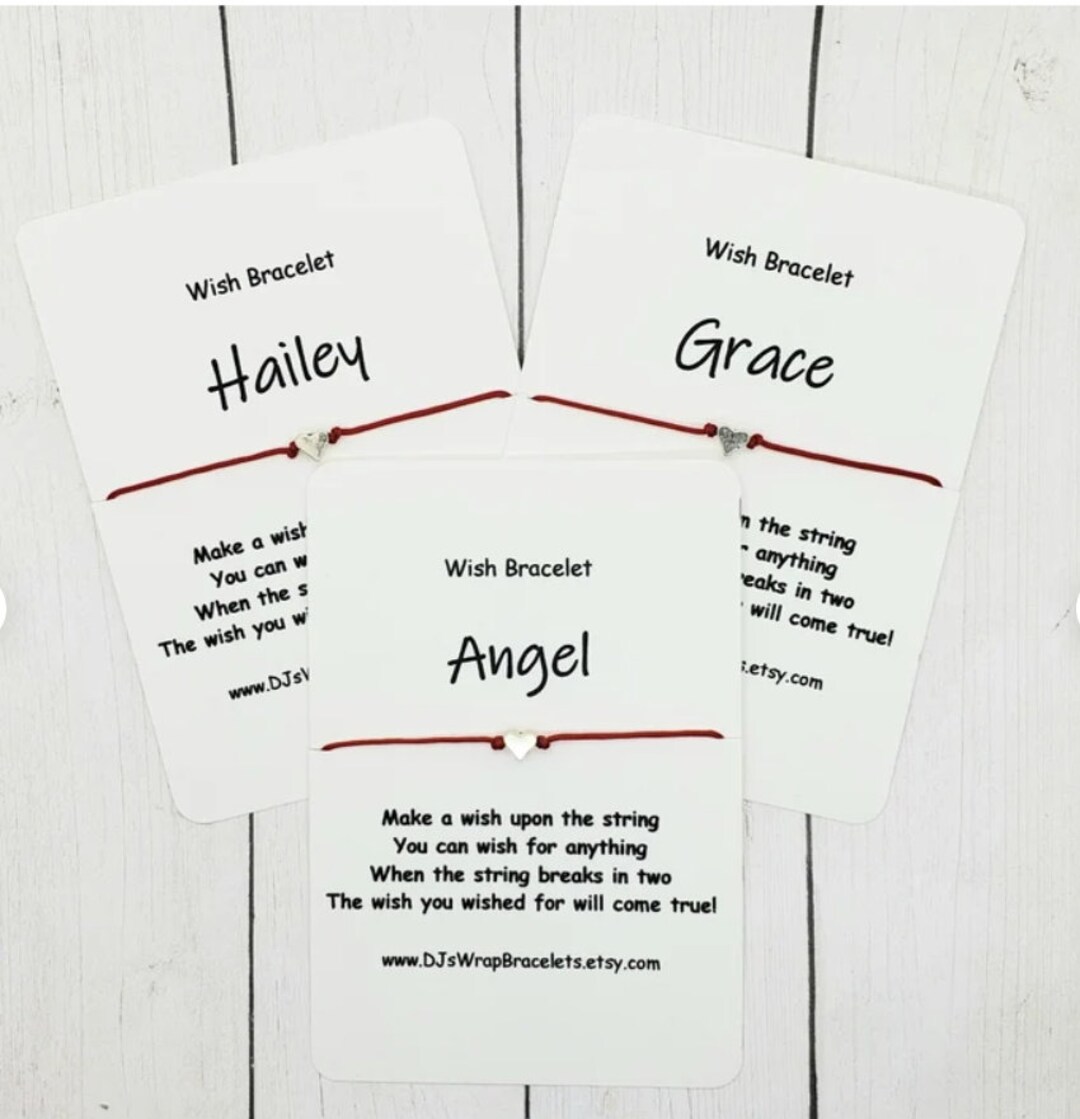 Custom Name Wish Bracelet, Team Gift, Birthday Party, Simple Cord Gift