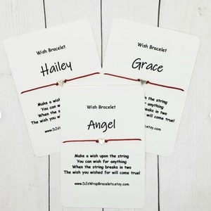 Custom Name Wish Bracelet, Team Gift, Birthday Party, Simple Cord Gift, Personalized Wish Bracelet, Party Favor
