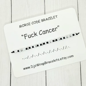 Fuck Cancer Morse Code Bracelet, Cancer Survivor Bracelet, Strength, Cancer Support Gift, Breast Cancer Gift