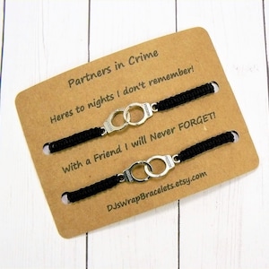 Partners in Crime Wish Bracelet Best Friend BFF Bracelet Matching Bracelets Handcuff Bracelet Matching Wish Bracelets Set of 2