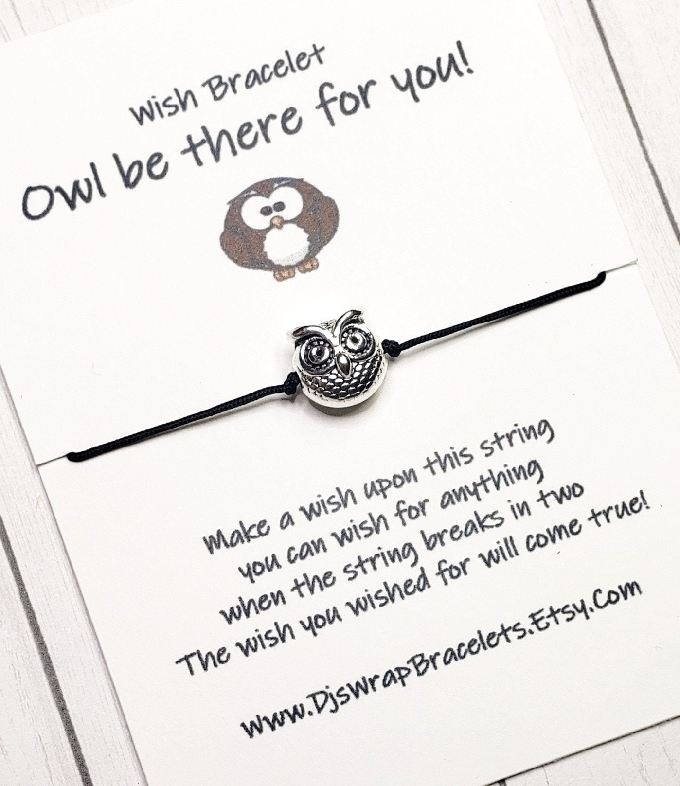 Owl Wish Bracelet, String Bracelet, Friendship Bracelet, Owl Jewelry, Cord Bracelet, Protection Brac