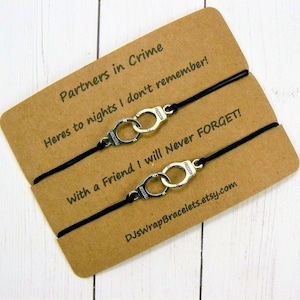 Partners in Crime Wish Bracelet Best Friend BFF Bracelet Matching Bracelets Handcuff Bracelet Matching Wish Bracelets Set of 2