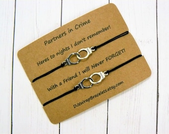 Partners in Crime Wish Bracelet Best Friend BFF Bracelet Matching Bracelets Handcuff Bracelet Matching Wish Bracelets Set of 2