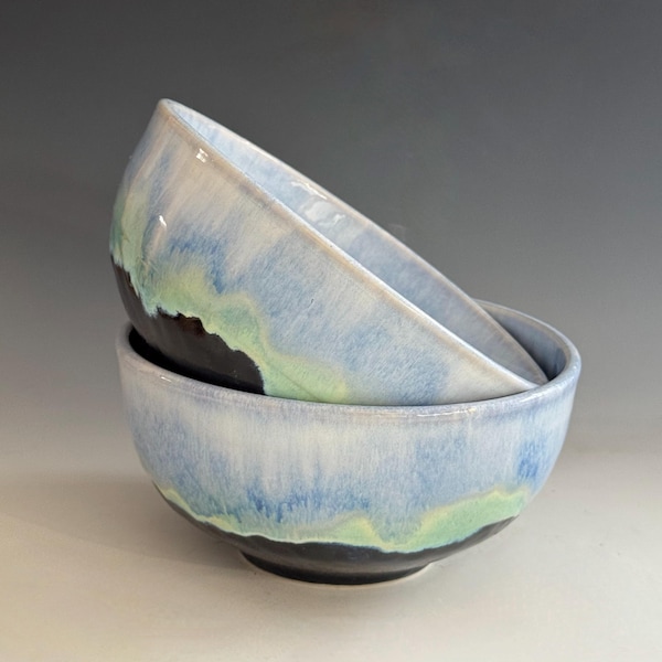 Nesting Bowl Set: Two Ceramic Noodle Bowls
