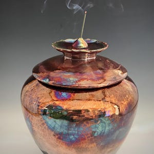 Urna funeraria Raku para cenizas humanas, cerámica Kintsugi.