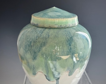 Ceramic Cremation Urn for Ashes, Handmade Treasury Funeral Vessel, SacredUrnsEtc by Susan Fontaine Pottery
