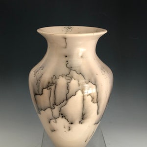 Handmade Horsehair Raku Pottery Vase: Gold Sheen Ceramic