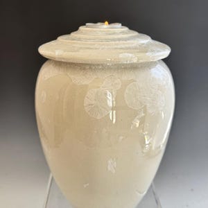 Handmade Crystalline Glaze Ceramic Cremation Urn: Celebration of Life Candle Holder