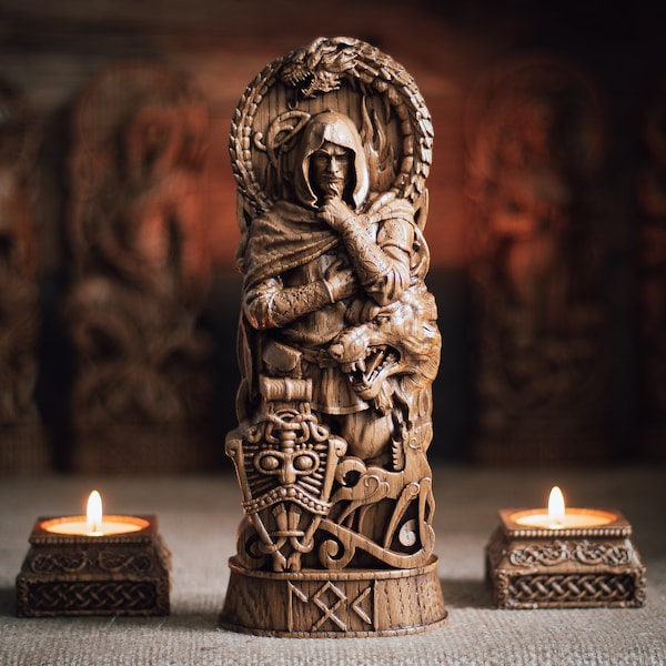 Norse God Figurine - Bronze Resin Sculpture for Home Decor and Altars - Cast a Stone