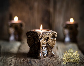 Eagle totem candle holder, candlestick, Celtic, norse, home altar, brazier, Wicca, druid, witches, gaelic, handmade