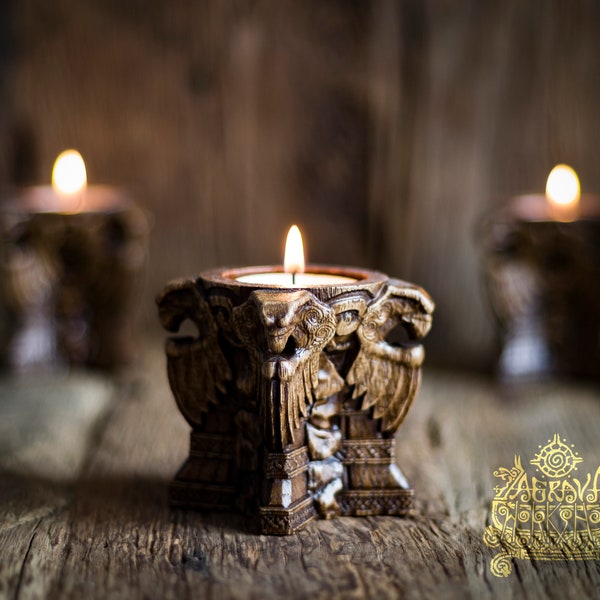 Eagle totem candle holder, candlestick, Celtic, norse, home altar, brazier, Wicca, druid, witches, gaelic, handmade