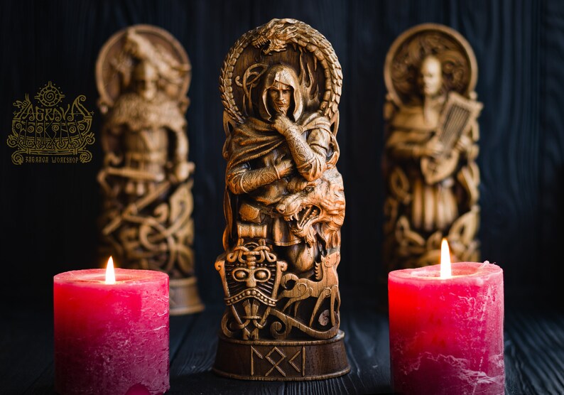 Loki Wood Norse Pantheon Viking Pagan Asatru Heathen God Etsy