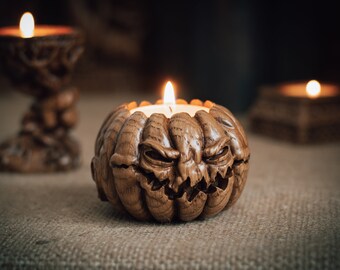 Pumpkin Halloween candle holder