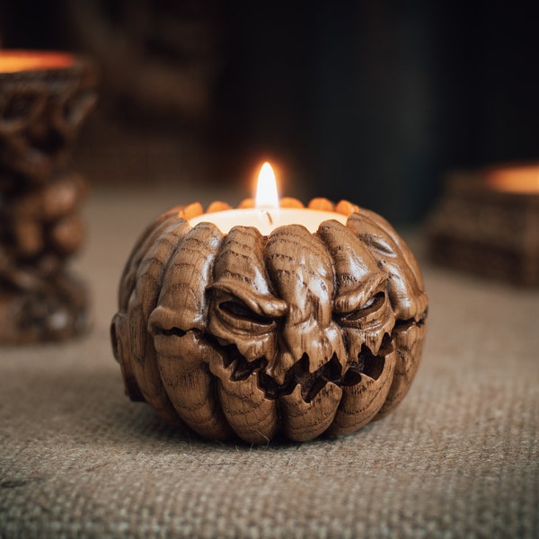 Pumpkin Halloween candle holder