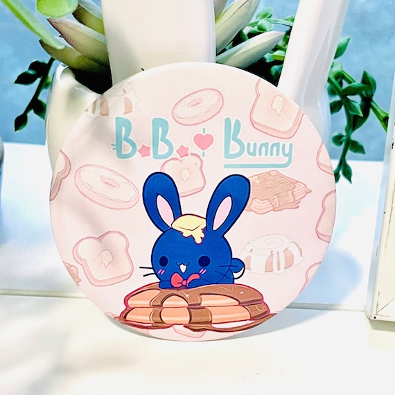 Bunny Pancake Button pin | Kawaii Button | Jacket pin | bookbag pin | Bunny pin | Cute Gifts  | cute pin | Kawaii Gifts | kawaii bag pin