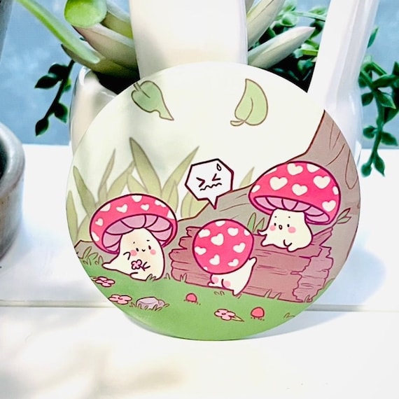 Mushroom Button Pin | Mushroom Gifts | Mushroom Butts | Cute Mushroom stuff | cottage core | fungi Art | kawaii gifts | Mori kei | Fungi