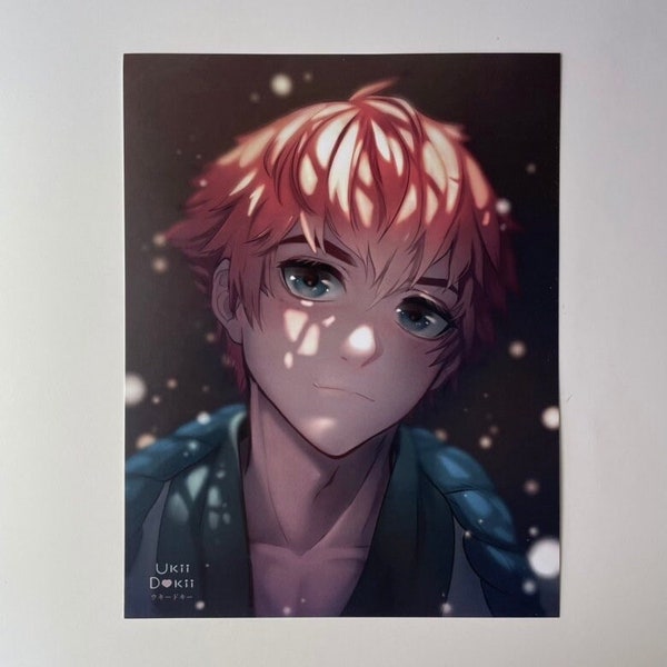 Cute kawaii anime art print | cool hot anime guy | poster for wall art | room decor aesthetic | sexy anime daddy  | original Anime Art  |