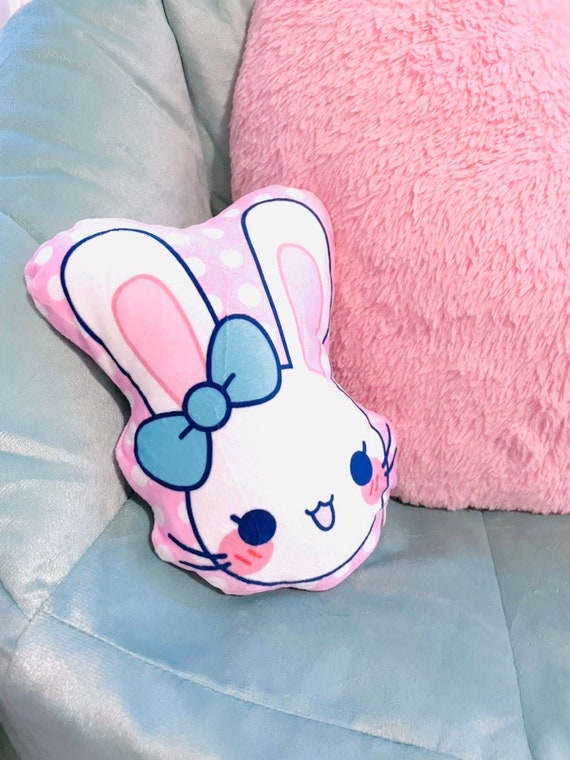 Kawaii Bunny pillow | Kawaii pillow | decortive pillow | kawaii decor | cute decor | kawaii aesthetic | pink aesthetic | cute home decor |