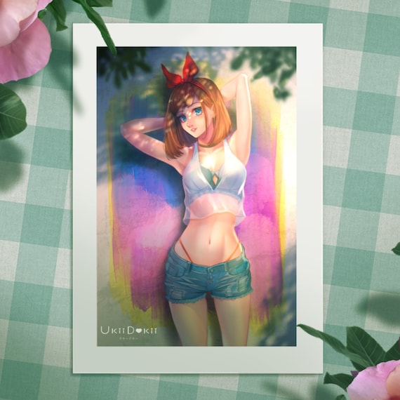 Pinup Postcard Sized Print • Aesthetic Anime Wall Art • Anime Girl Illustration • Gift for Weebs • Cute Kawaii Anime Poster