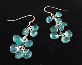 Tree of Life- Sterling Silver and Chalcedony Earrings
