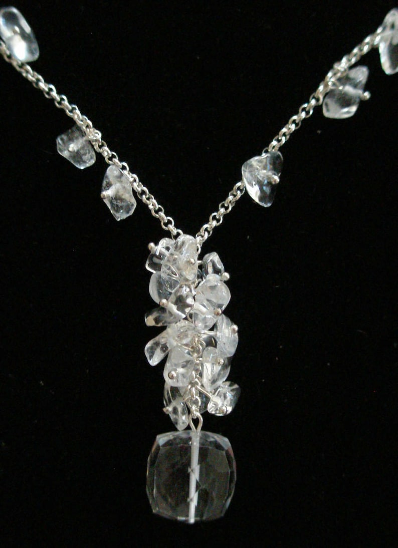 Quartz, Sterling Silver Hyacinth in a Pot Necklace /& Earrings Set