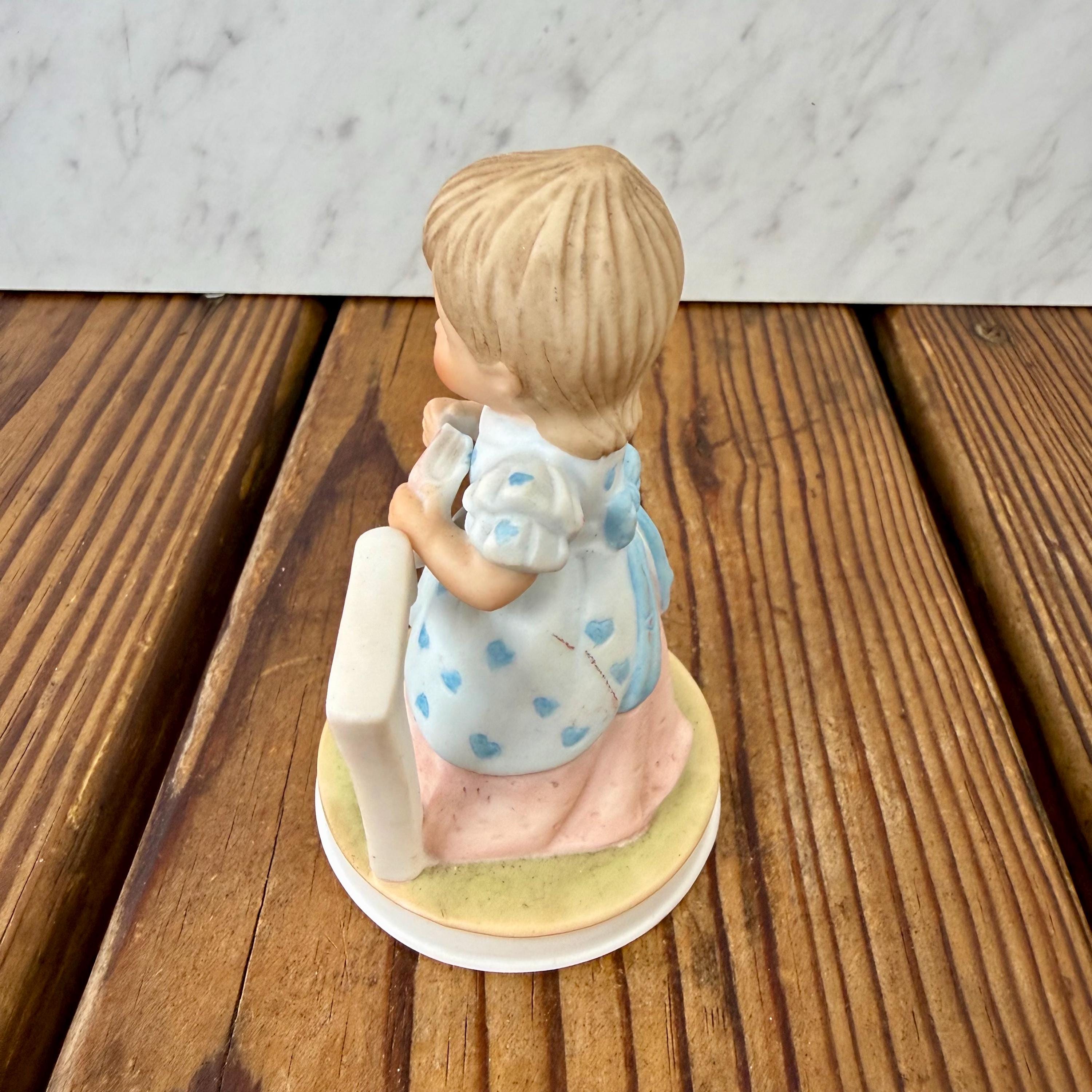 Vintage Lefton Age 7 Girl Figurine, 1982 Christopher Collection ...