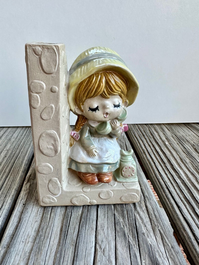 Vintage Little Girl Bookend Girl Child Baby Nursery Room Etsy