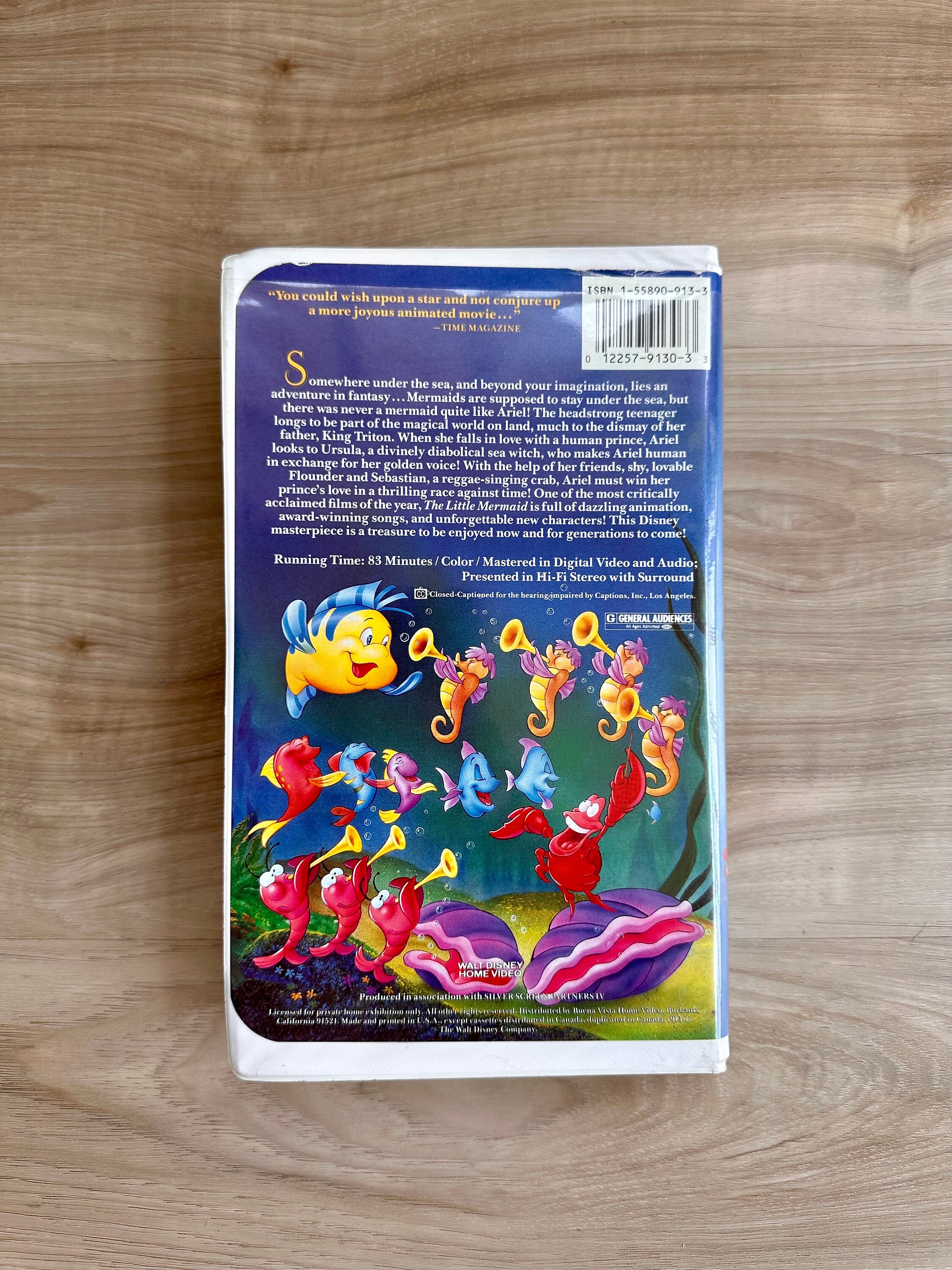the-little-mermaid-vhs-tape-1990-disney-black-diamond-etsy-australia