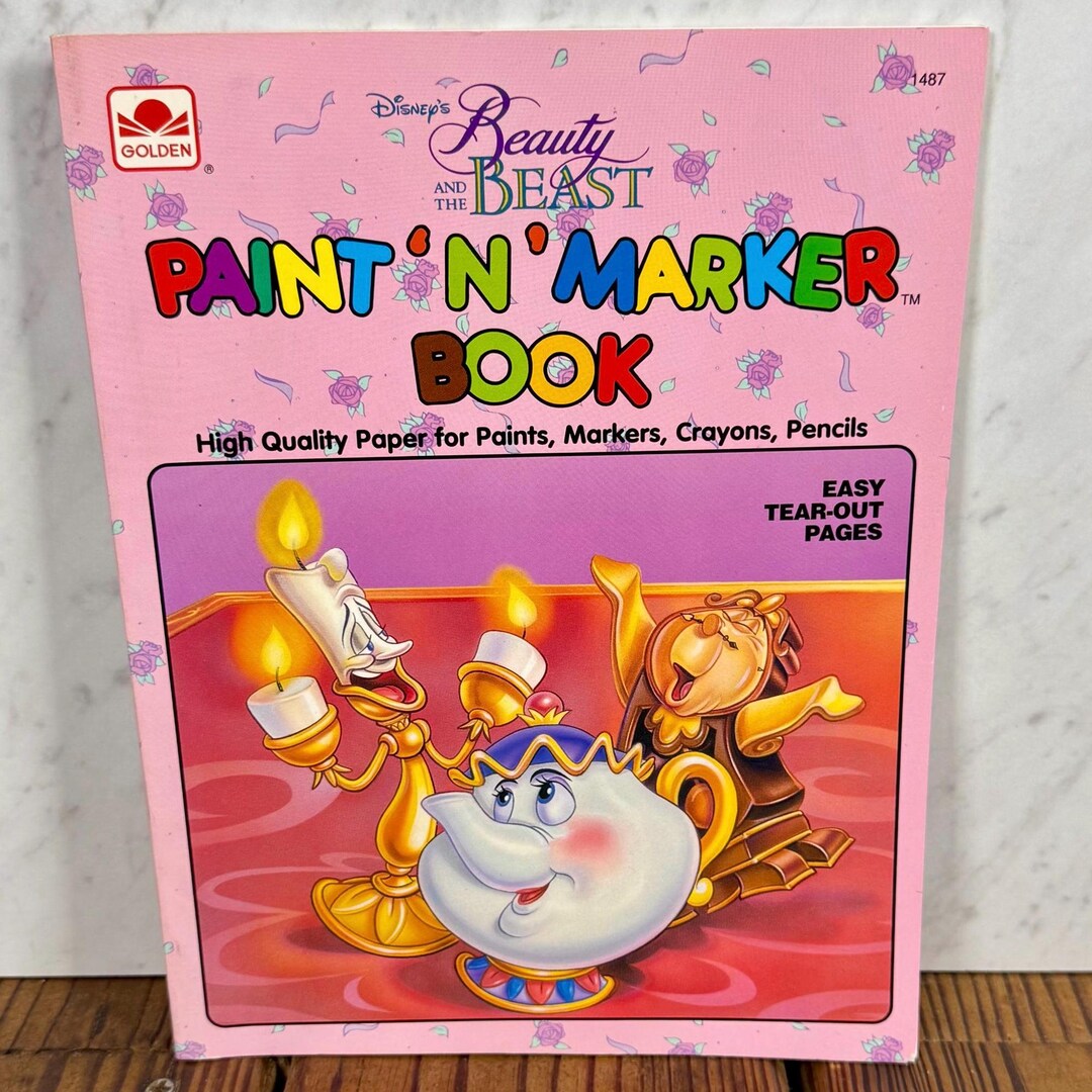 Vintage 1993 Disney Beauty and the Beast Unused Paint N Marker