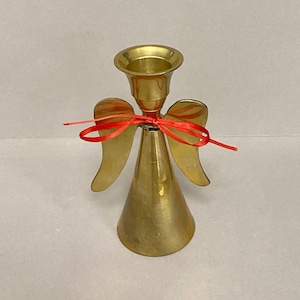Vintage Brass Angel Candlestick Holder: MCM Christmas Decor