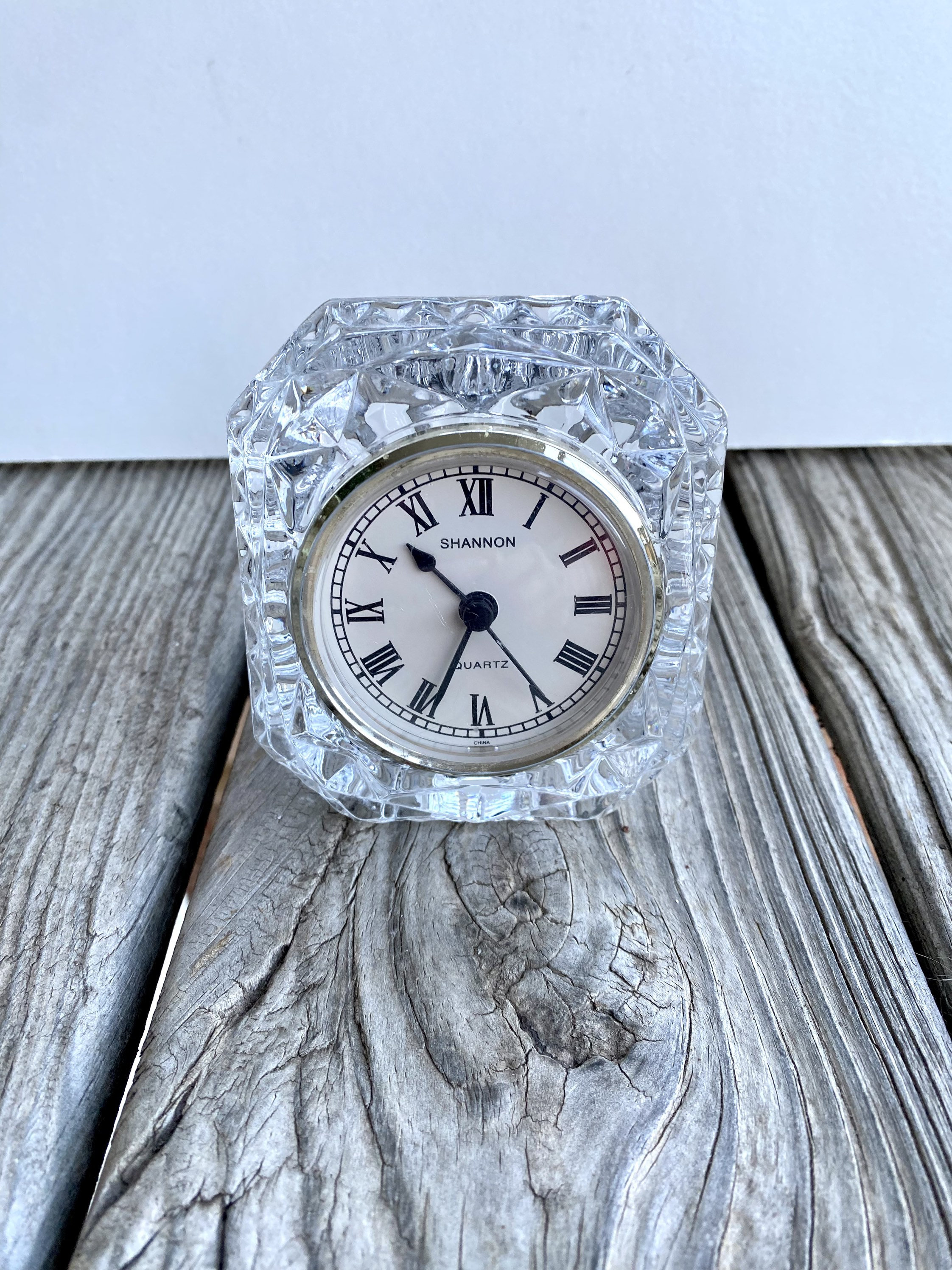 Vintage Godinger Quartz Crystal Mantle Clock Octagonal Etsy