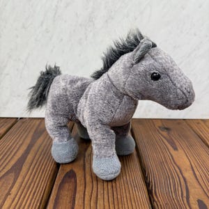 Vintage Ganz Webkinz Gray Horse Plush: 10&quot; Stuffed Animal Collectible