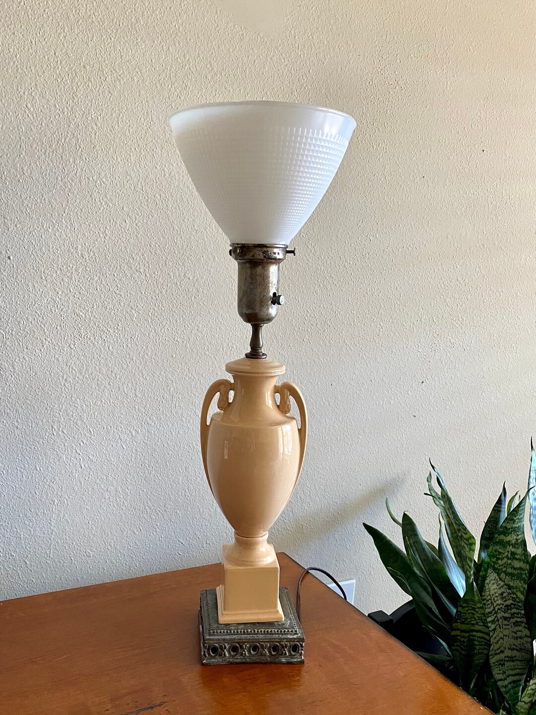Vintage 1950's Rembrandt Torch Urn Trophy Style Table Lamp Torchiere