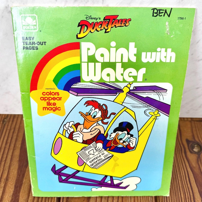 Vintage 1986 Ducktales Paint With Water Book Disney Golden Activity ...