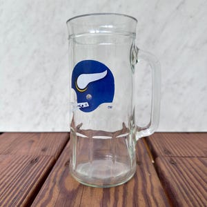 Vintage Vikings Beer Stein: NFL Glass Mug, Fisher&#39;s Nuts Promo
