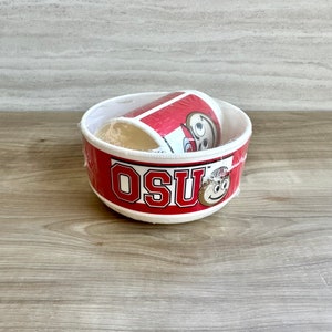 Vintage Ohio State University OSU Buckeyes Child&#39;s Bowl and Cup Set - Made in USA by Whirley Industries - NEW in plastic