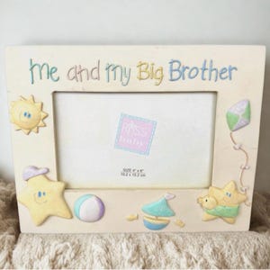 Marco de fotos "Yo y mi hermano mayor" de Russ Baby, 4x6 pulgadas, recuerdo para hermanos, regalo para la habitación del bebé.