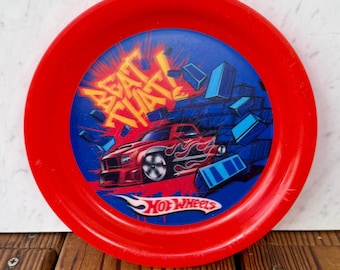 Plato infantil lenticular de plástico vintage Hot Wheels Beat That Plate de los años 90