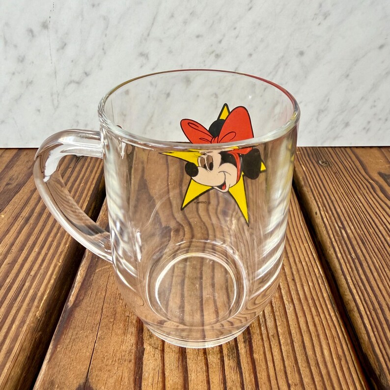 Vintage Minnie Mouse Glass Mug Made in USA Disney Character Cup image 5