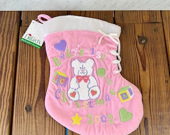 Vintage Baby First Christmas Stocking 2002 Rosa Nallebjörn Dillard’s