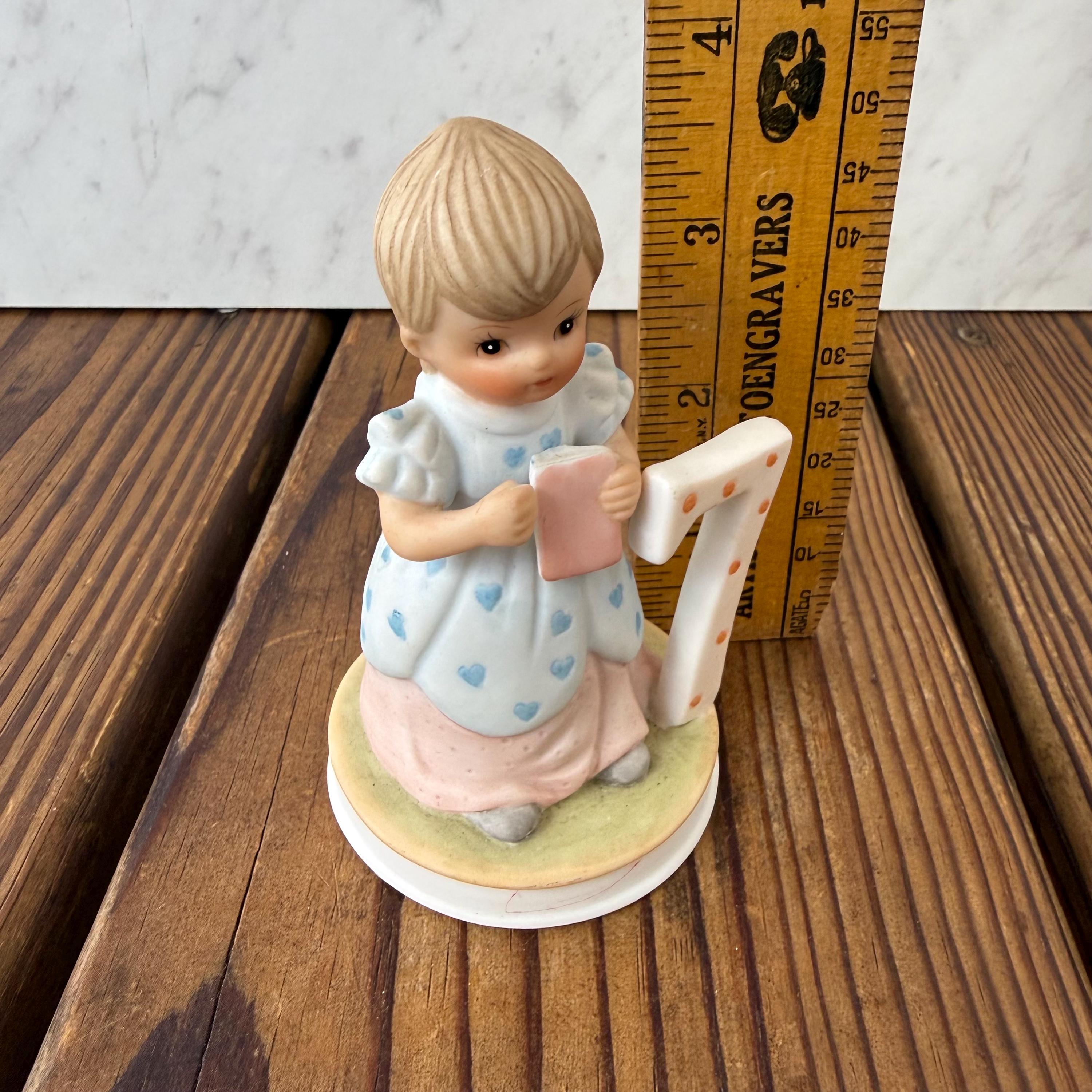 Vintage Lefton Age 7 Girl Figurine, 1982 Christopher Collection ...
