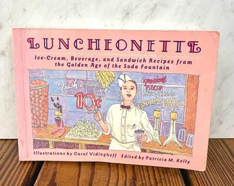 Vintage Luncheonette Kochbuch 1989 Soda Brunnen Rezepte Illustriertes Retro Diner Buch