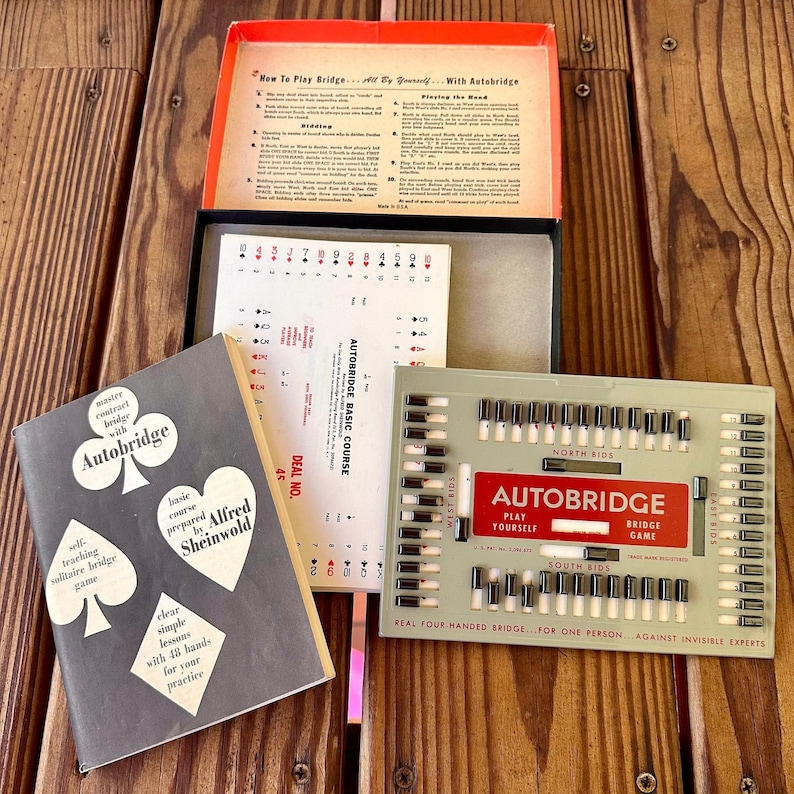 Auto Bridge Vintage Auto Bridge Game 1950s Charles H. Goren Play Yourself Set ...