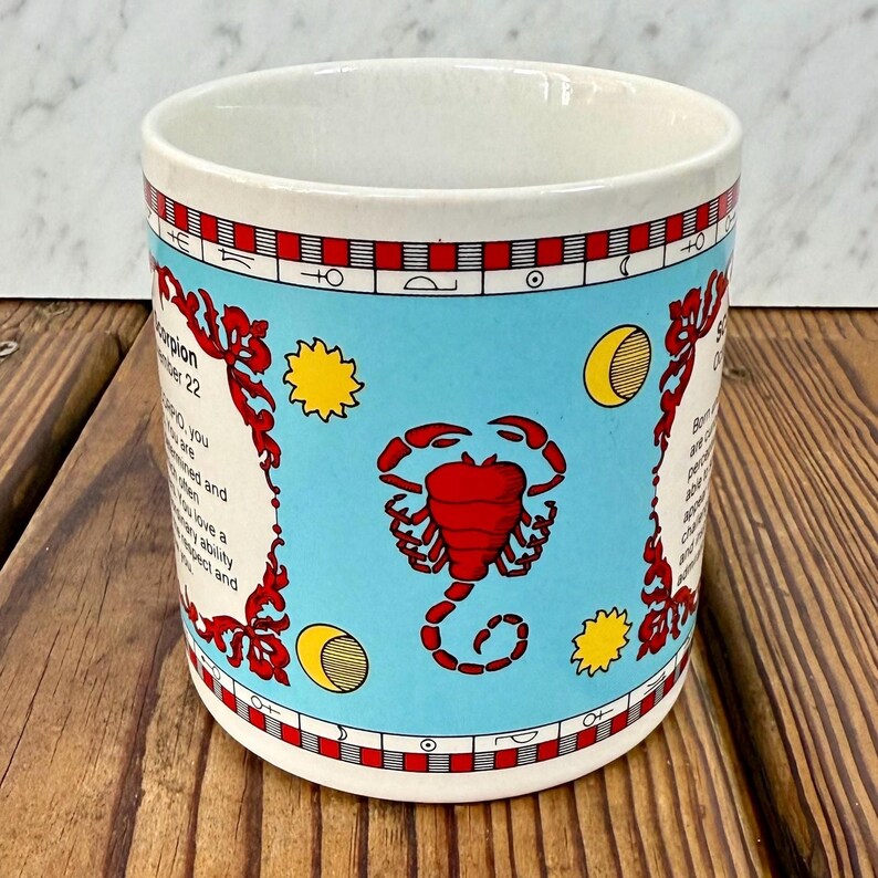 Vintage Russ Berrie Scorpio Zodiac Mug Made in Korea 1980s Astrology Coffee Cup image 3